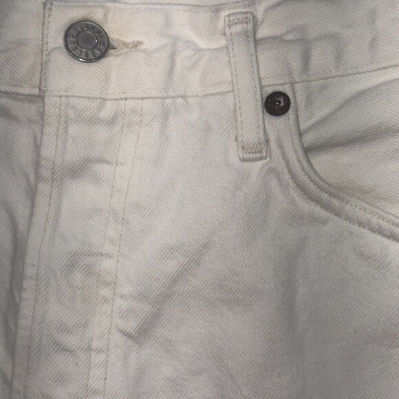 AGOLDE Shorts Designer White Denim Cutoff Parker Distressed Bottoms Preppy Boho - Picture 3 of 12